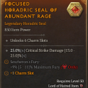 S15-SC | Seal 6 Slot For Babarian +25% Crit Strike Cmg + Set Sescheron Fury