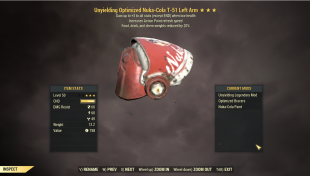 [Legendary Power Armor] Unyielding T-51 b Power Armor Set (Food Drink Chem Weight Reduction, 5/5 FUL - image