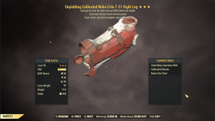 [Legendary Power Armor] Unyielding T-51 b Power Armor Set (Food Drink Chem Weight Reduction, 5/5 FUL - image