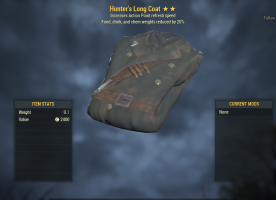 Hunter's Long Coat [Food Drink Chem Weight] [AP Refresh] [Legendary outfit] - image