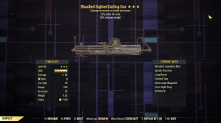 Bloodied 25% Faster fire rate Gatling Gun + 90% reduced weight - image