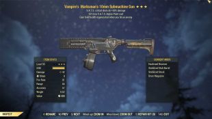 Vampire's 10mm Submachine Gun (+50% critical damage, 25% less VATS AP cost) - image