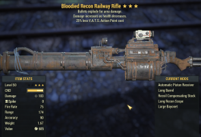 Bloodied Explosive Railway Rifle [25% less V.A.T.S. Action Point cost] - image