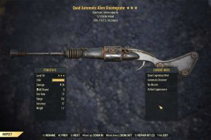 Quad Alien disintegrator (+50% VATS hit chance, 15% faster reload) - image