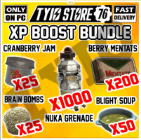NUKA GRENADES X1000/ BRAIN BOMB X25/ BERRY MENTATS X200/ CRANBERRY RELISH X25/ BLIGHT SOUP X50 } - image