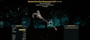 Bloodied Sheepsquatch Staff (40% faster swing speed/+1 Strength) - image