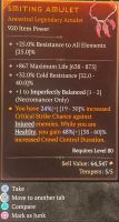 Ancestral Amulet - Max Life + Cold Resist + Imperf Balanced - image
