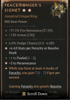 2GA Peacemonger's Signet (Max Aspect) ✷3 Perseverance ✷6 All Stats - image