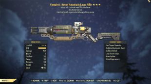 Vampire's Laser rifle (25% faster fire rate, VATS crit fills 15% faster) - image