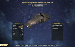 Unyielding Weapon Weight Reduction Forest Scout Armors (5/5 FULL AP REFRESH) - image