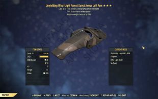Unyielding Weapon Weight Reduction Forest Scout Armors (5/5 FULL AP REFRESH) - image