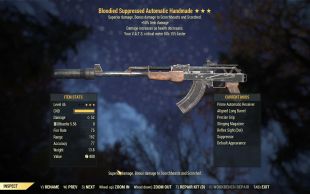 Bloodied Handmade (+50% limb damage, VATS crit fills 15% faster) - image