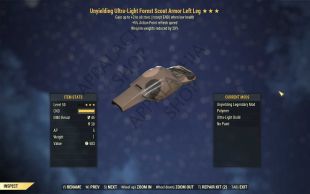 Unyielding Weapon Weight Reduction Forest Scout Armors (5/5 FULL AP REFRESH) - image