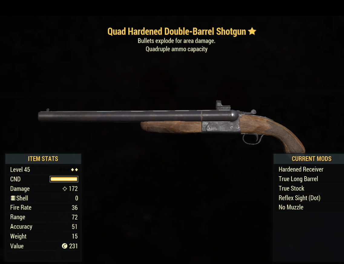 Quad Hardened Double Barrel Shotgun Level 45 1914448095 Odealo - roblox db shotgun