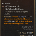 2GA Ult CDR Gloves - +12% LHC / +685 HP / -2s Ultimate CD