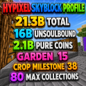 10% DISCOUNT⚡SKYBLOCK PROFILE ⚡ 16 BILLION UNSOULBOUND ⚡21.3 BILLION TOTAL ⚡2.1B PURE COINS