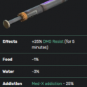 Med-X pack x500  (+25% DMG Resist for 5 minutes)
