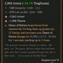 2GA Death's Pavane (25/30) GA Armor/103 dex 275 life on kill GA Thorns