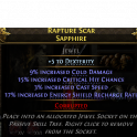 RISE OF THE ABYSSAL JEWEL WITH 9% COLD DMG 15% CRIT CHANCE 3% CAST SPEED 15% ES CHARGE RATE