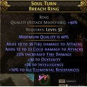 BREACH RING HIGH COLD+FIRE DAMAGE 23% FIRE DMG 30 DEX 28 INT 10% ALL RESIST