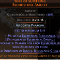 TWISTER MERCANARY AMULET PERFECT YOKE OF SUFFERING 18% ALL RESISTS 36% ELEMNENTAL DAMAGE PARAGON INS