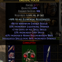 2 OS FOCUS +2 ALL SPELL SKILLS 22 CAST SPEED 55% LIGHTNING DMG 169 E.S 42% MANA REGEN I.SPELLS64%DMG