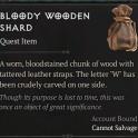 x1 Bloody Wooden Shard | Strange Key | The Forlorn Hovel