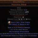 DAWN OF THE HUNT Chainsting Hunting Spear UNIQUE SPEAR LVL 10 REQ HUNTRESS SPEAR JAVAZON SPEAR AMAZO
