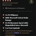 SEASON 10 4 GA 100% PERFECT MALEFIC CRESCENT DRUID AMULET 4GA MALEFIC CRESCENT FLESHRENDER DRUID AMU