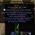 WAND WITH +5 CHAOS SKILLS 24% CAST SPEED 55% SPELL DMG 116 MANA EXTRA COLD DMG WITCH SORCERESS WAND