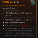 SEASON 8 1 GA SORCERESS AMULET GA +3 GLASS CANNON % INTELLIGENCE GA MOVEMENT SPEED LIGHTNING SPEAR