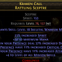 RATTLING SCEPTRE - +4 MINION SKILLS / 153 SPIRIT / 37% ALLIES DMG/11% ALLIES ATTACK SPEED/ 11% ALLIE