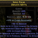 353 ARMOR GLOVES COLD+PHYSICAL DMG 19% RARITY 23% CHAOS RES 43% ARMOUR APPLIES ELE DMG WARRIOR GLOVE