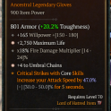 2GA Gloves GA +4 Umbral Chains GA Maximum Life 165 willpower 18% fire dmg multiplier