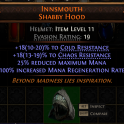 Level 11 Helmet COLD/CHAOS  RESISTANCE+REDUCED MAX MANA+INCREASED MANA REGENERATION RATE （ZY）