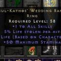 ✅LADDER PERFECT Bul-Kathos' Wedding Band +1 ALL SKILLS 5% LIFE LEECH (BK RING) PC SC✅