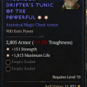 2GA Chest Armor GA Strength/GA Maximum Life and 2 empty slots