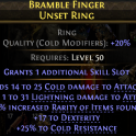 HIGH RARITY RING COLD AND LIGHTNING DMG 32% RARITY FOUND 17 DEX 25% COLD RESIST +1 SKILL SLOT