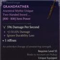x1 Mythic Unique Item The Grandfather | Selfplay / Piloted