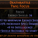 DAWN OF THE HUNT DEATHRATTLE TWIG FOCUS UNIQUE FOCUS LVL 1 REQ WITCH FOCUS SORCERESS FOCUS