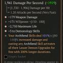 3GA Infernal Homunculus (101/110) GA +3 Demonology Skills/GA Weapon Damage/GA Maximum Life 171 willp