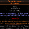 FROM NOTHING DIAMOND UNIQUE JEWEL WALKER OF THE WILDS PASSIVE SKILL OR VAAL PACT