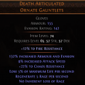 RISE OF THE ABYSSAL Death Articulated UNIQUE GLOVES LVL 65 REQ LAST LAMENT CROSSBOW LICH