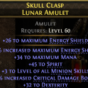 INFERNALIST MINION AMULET +3 MINION LVLS 45 SPIRIT 32 DEX 36% ENERGY SHIELD 32 DEX 12 CRIT BONUS