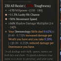 2GA Seed of Horazon (62/75) 170 willpower 16% shadow dmg multiplier GA Movement Speed GA Lucky Hit C