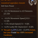 AMULET MOVEMENT SPEED ATTACK SPEED LUCKY HIT CHANCE 56 LVL REQ