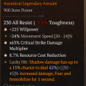 3GA Amulet GA Critical Strike Damage Multiplier GA Willpower GA Resource Cost Reduction 24% move spe