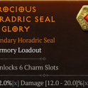 S14 ⚡ Horadric Seal 6 Charm Slots ⚡ Random Affyx