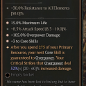 3GA Banished Lord's Talisman (52/60) *3 Core Skills* *15% Maximum Life* *105% Overpower Damage* 8.5%