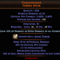 PERFECT 2 SOCKET 20% QUALITY TANGLETONGUE PERF 8% CRITICAL HIT CHANCE DEADEYE SPEAR LIGHTNING SPEAR